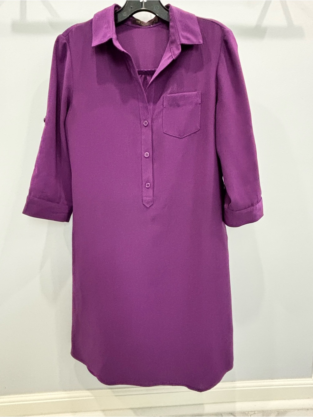 The Limited Purple Collared Shirt Dress